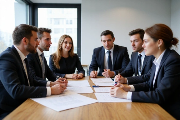 Team von Anwälten in einer Besprechung